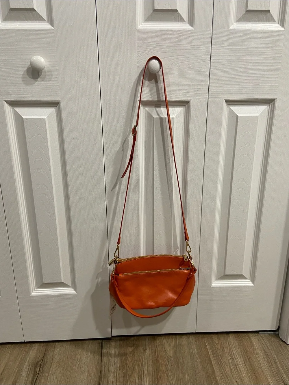 Divina Firenze Women's Orange Leather Crossbody Bag - NWT Made In Italy